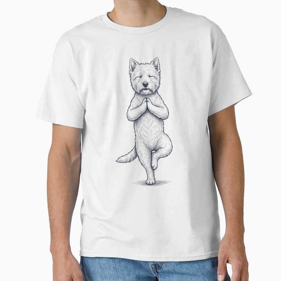 Vintage West Highland White Terrier Yoga Tree Pose Dog Mom Lover by TerryConnells