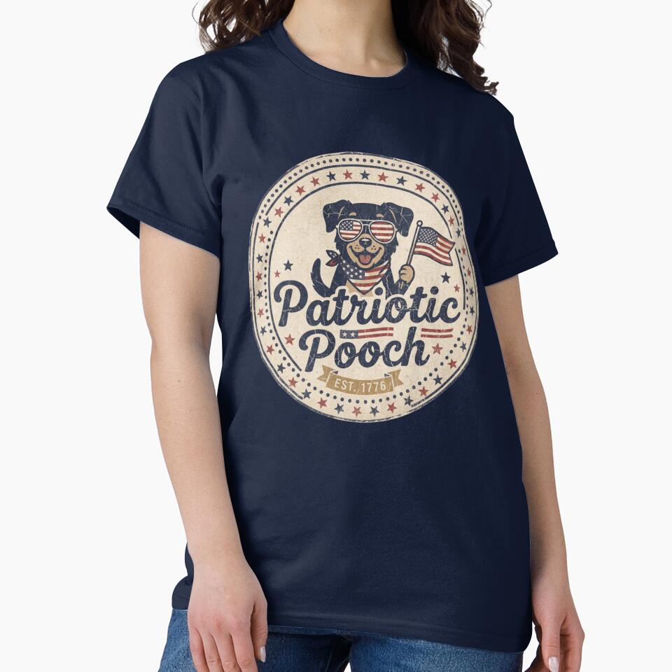 Patriotic Pooch | Patriotic Dog Shirt | 4th of July Dog Design by KelliesGrafix