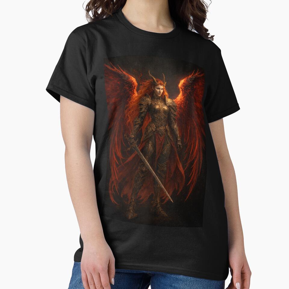 Infernal Valkyrie with Fiery Wings and Battle Armor by Daagath