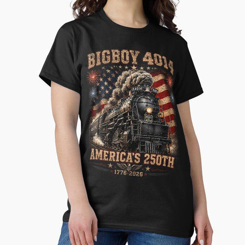 250Th Anniversary Usa Big Boy 4014 Train Vintage Us Flag by ripgoatclothing