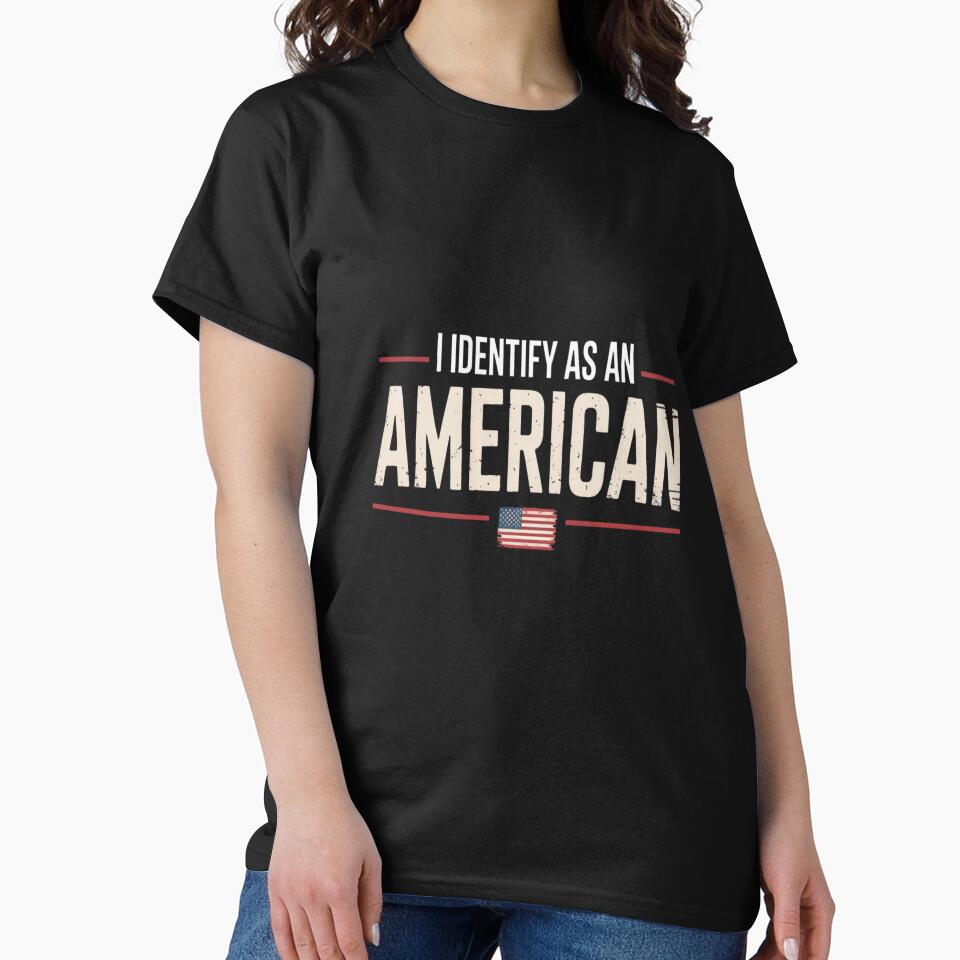I Identify As An American Patriotic USA Shirt by stickercuffs