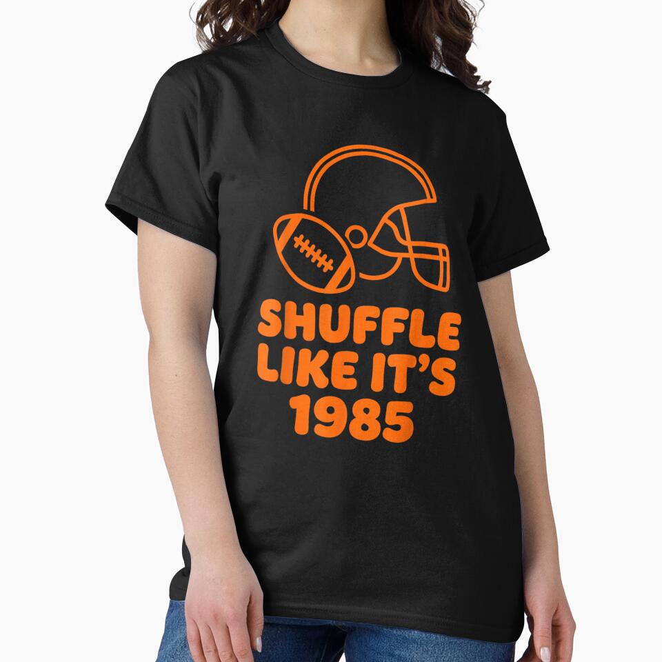 Shuffle Like It's 1985 Retro Football Helmet Fan Design by QuirkLabs
