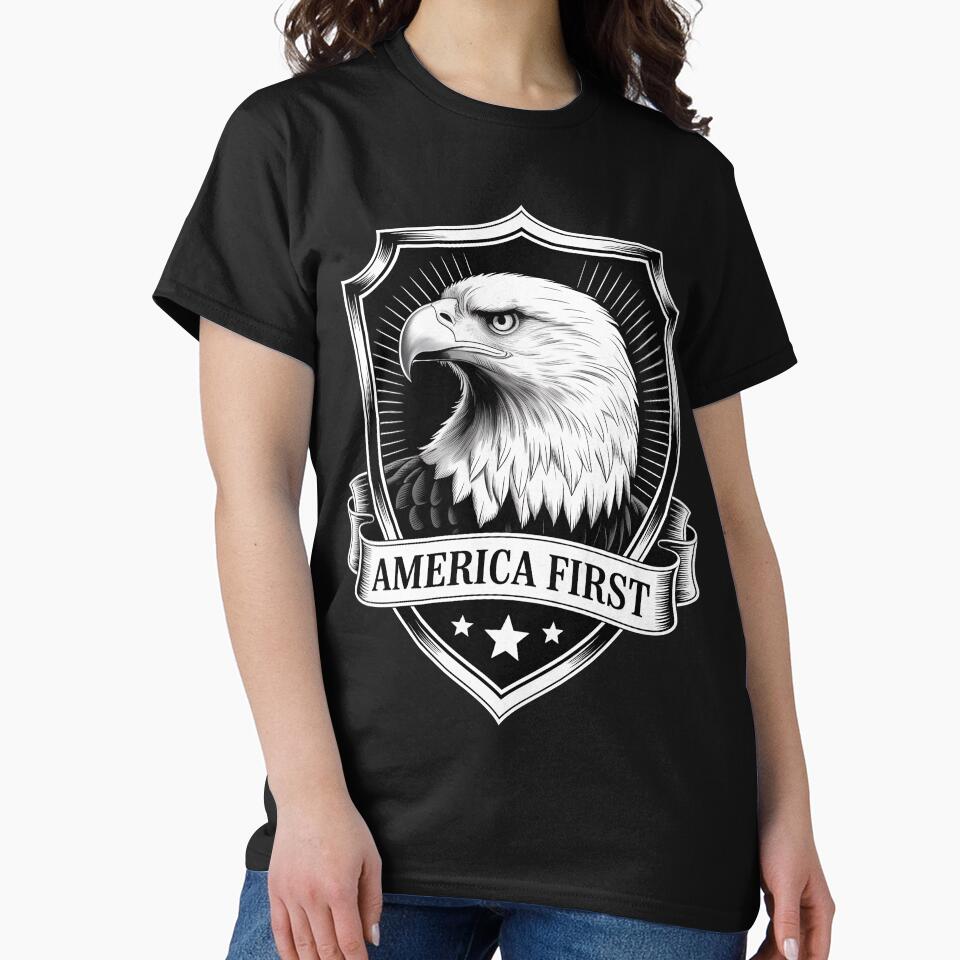 Bold Eagle Emblem – Patriotic Circular Badge with Star‑Ring Border by OldGloryForge