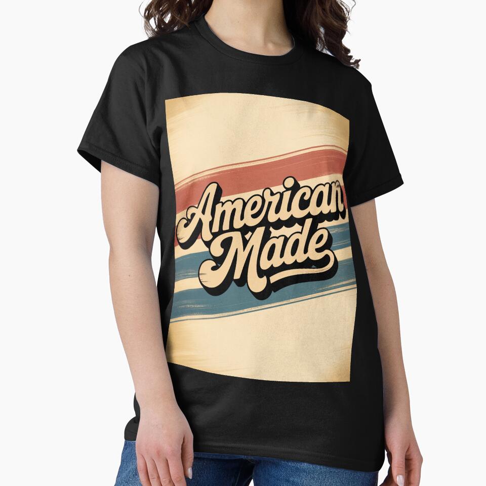 American Made Vintage 70s Patriotic Script Retro by OldGloryForge