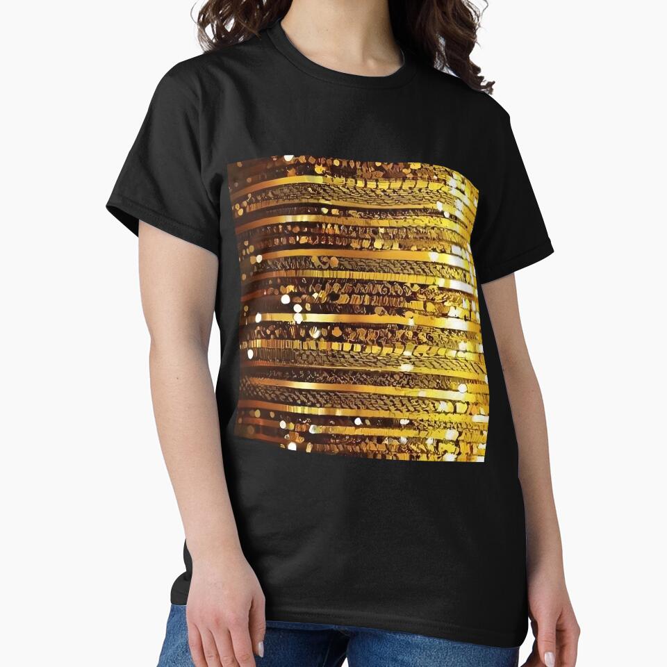 Printed image of sparkling golden glitter and sequins v2 by JaReVa