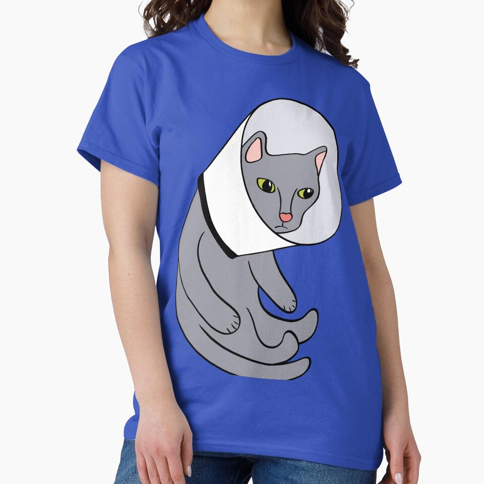 Cat in a Cone Collar by awkwarddesignco