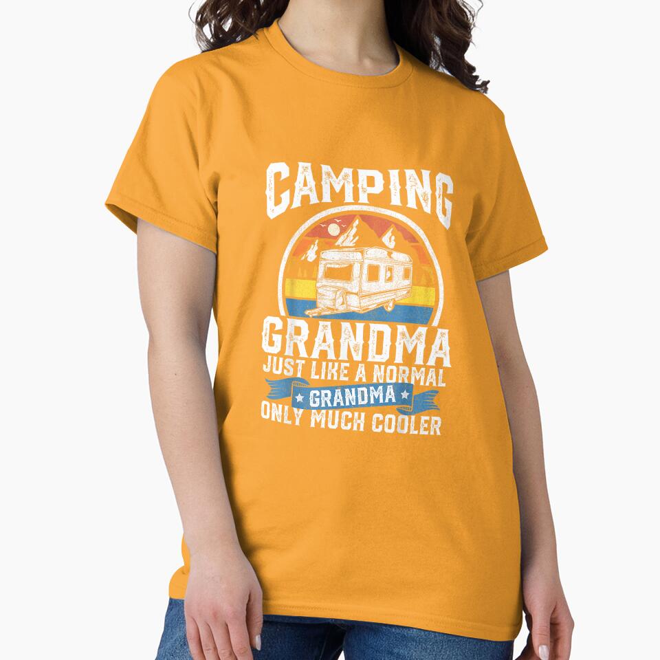 Camping Grandma Funny Camper RV Retro Outdoors Womens Gift T-Shirt by KTY-NUSS