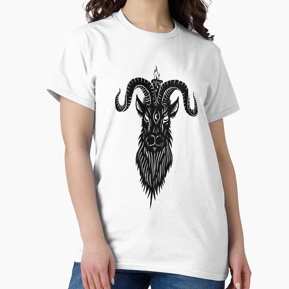 Black Phillip satan goat digital woodcut design by Magpye