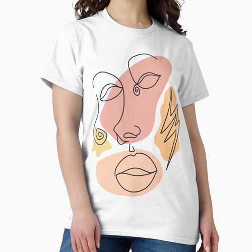 Abstract line portrait art by Emily Pinto