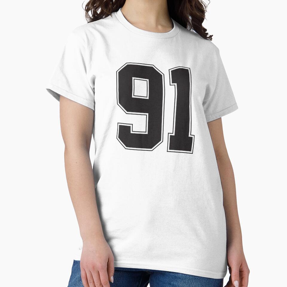 Jersey Number 91 Black with line stroke by jiromie