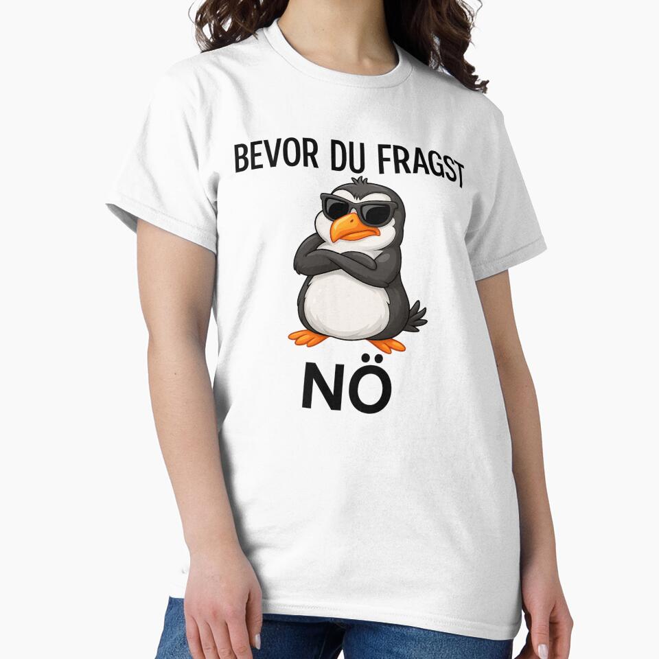 Funny penguin with sunglasses – cheeky “nope” design for T-shirts & gifts by ChartKultur