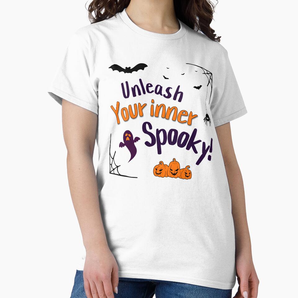 Unleash Your Inner Spooky" Funny Halloween Kids' T-Shirt by mipodbusiness