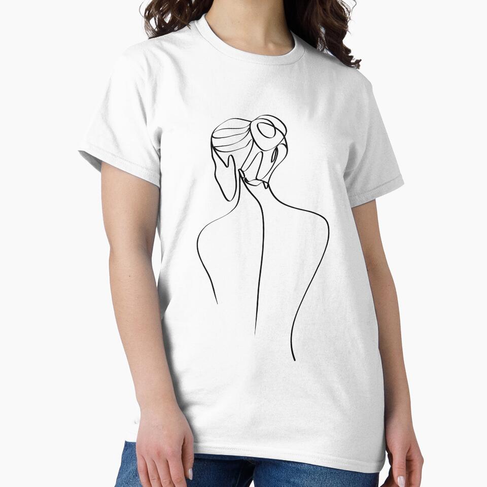 Woman Line Drawing by Tinteria