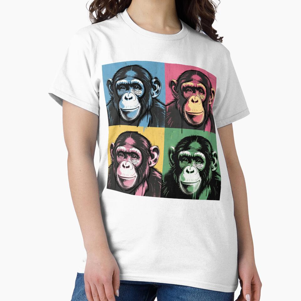 Chimpanzees graphic street art by JSArtDesign