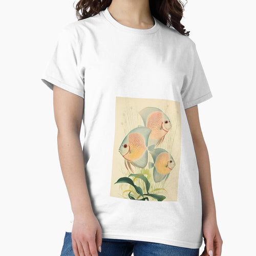 a group of fish sitting on top of a green plant by Dark Fantasy Store