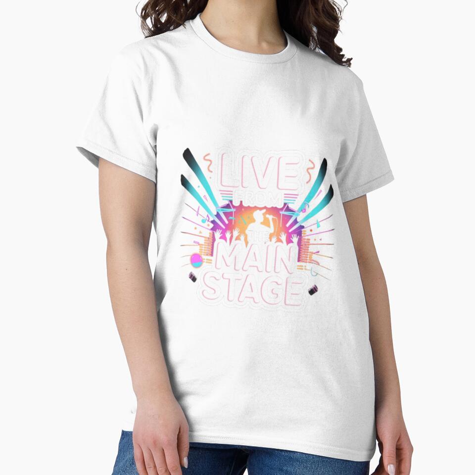 Live From The Main Stage T-Shirt – Neon Concert Music Graphic for Festival Fans & Music Lovers by GemBob Creations