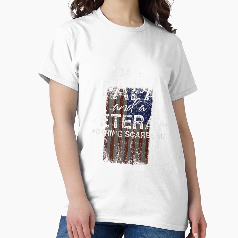 Veteran Papa Military Us Patriotic by NeverLoseSF