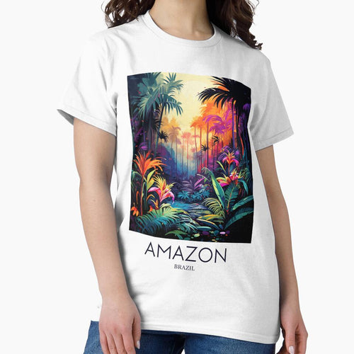 A Pop Art Travel Print of the Amazon Rainforest - Brazil by StudioRedKoala