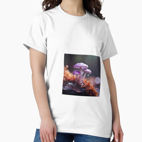 a group of purple mushrooms sitting on top of a moss covered ground by Dark Fantasy Store