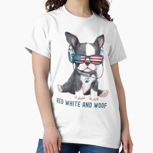4th Of July Patriotic Meme American Flag Red White And Woof  Dog Lover by Zayavca