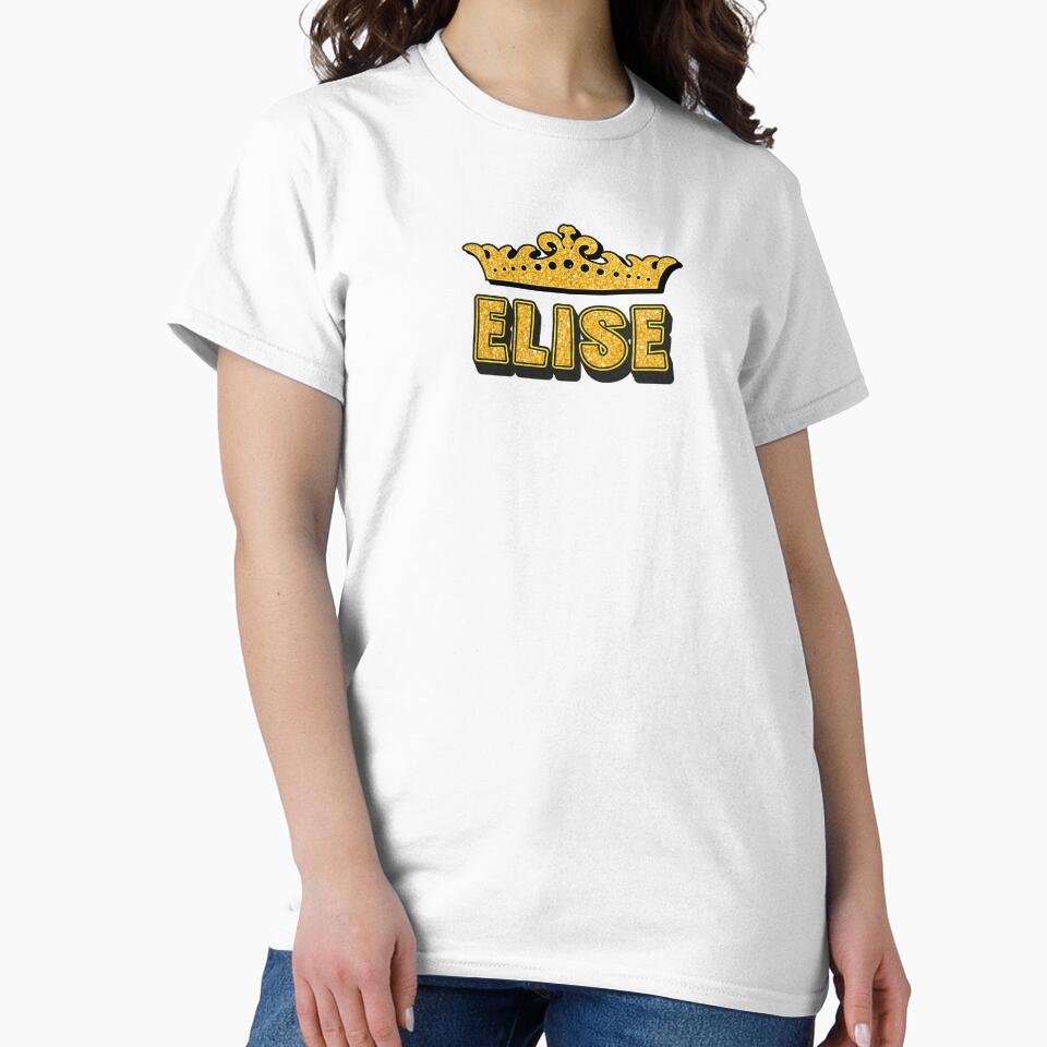Elise Personalized Funny Custom Name Crown Design by Watsonarts