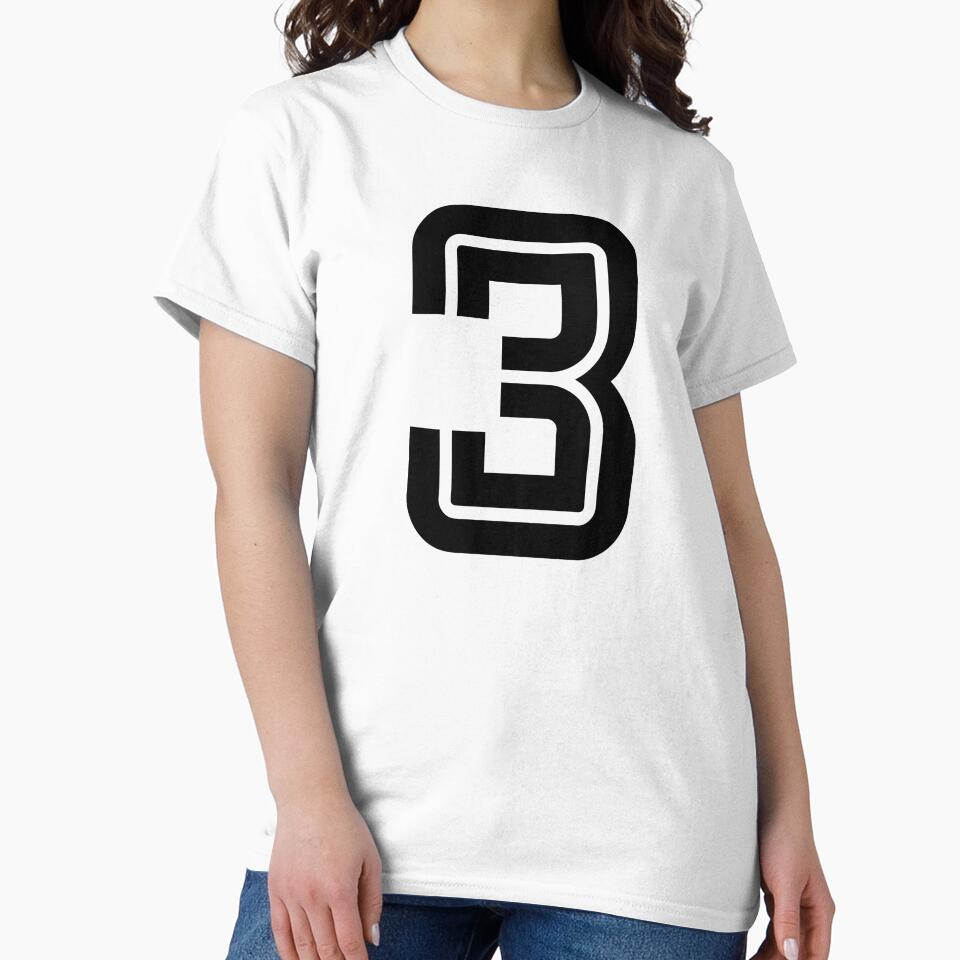 No. 3 / Player Number Three / Football Player Number 3 (Black) by STUDIO-72