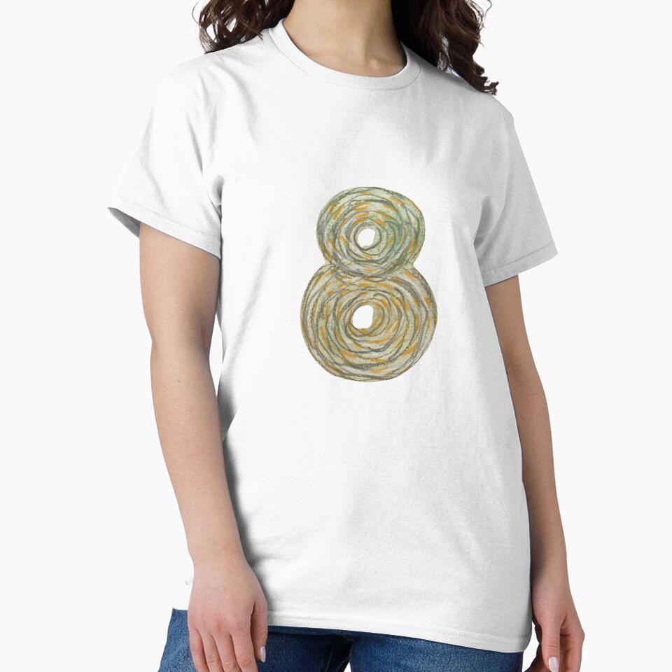 Number eight textured green a watercolor sketch by Yana Mustafina | Boho Soulful Designs