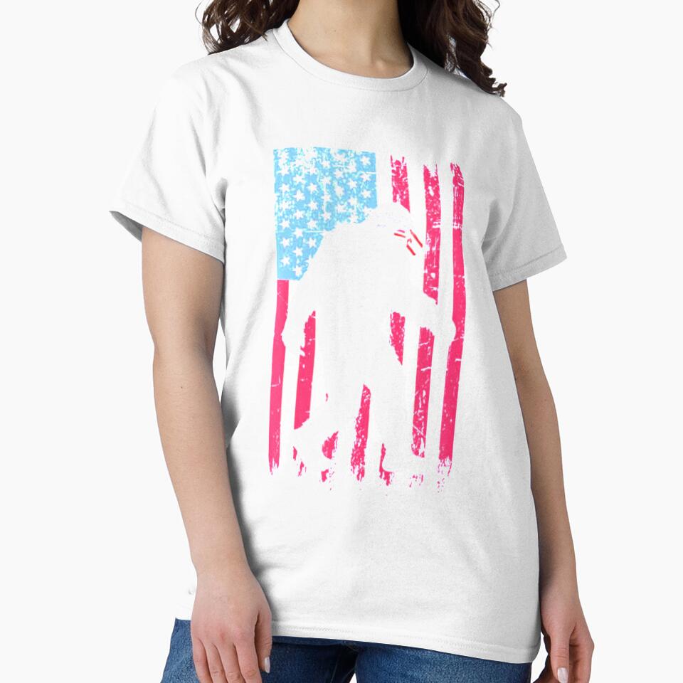 Vintage Bigfoot American Flag by anhemdori2022