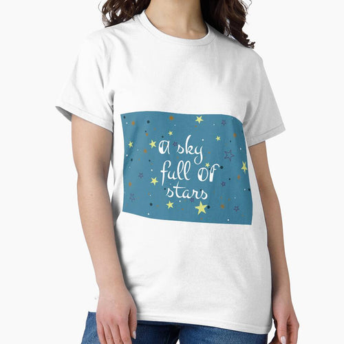 a sky full of stars, blue, white and yellow star design with lettering by SabinArt