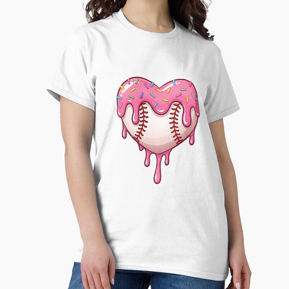 Baseball & Ice Cream Drip for Youth Girls Boys Summer Fans by facegm