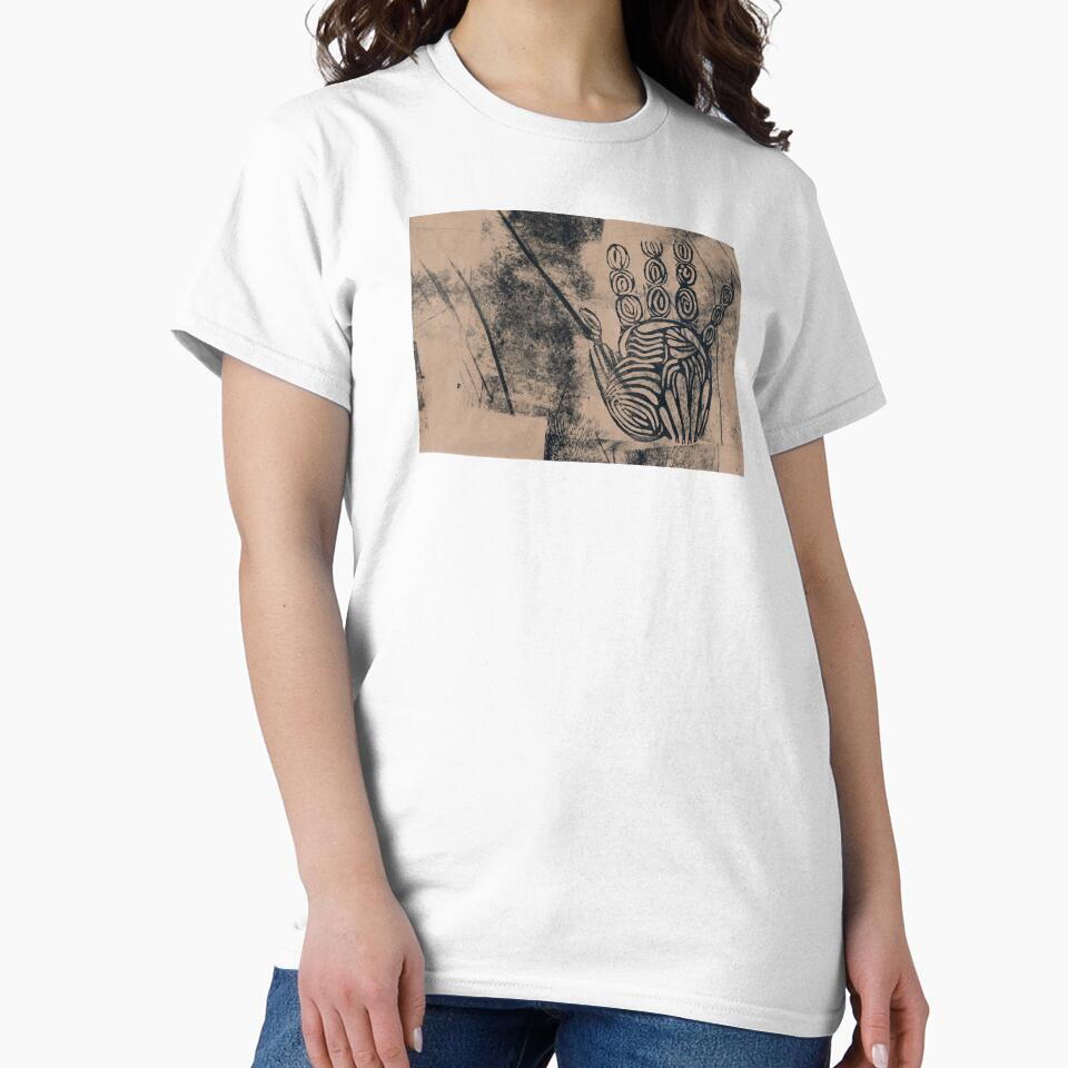 Hand palm abstract linoprint by MintSniffArt