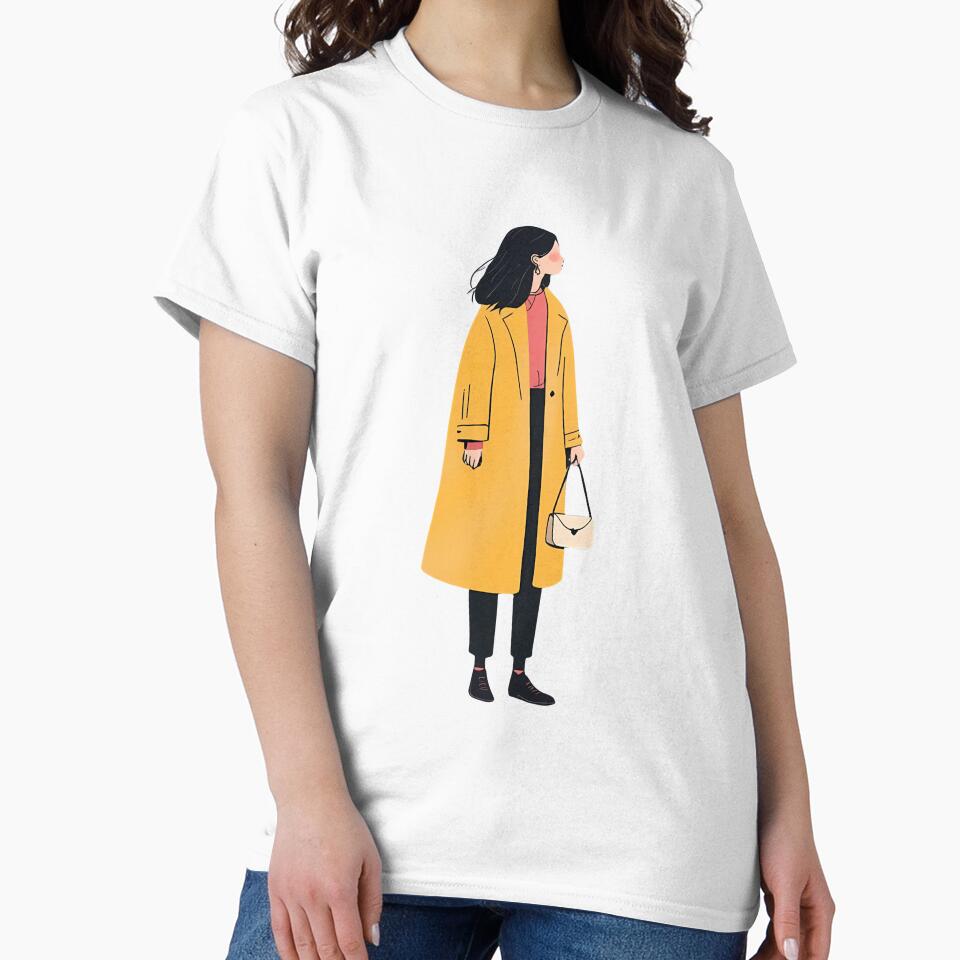 Fashion Girl in Yellow Coat Illustration by StormVape