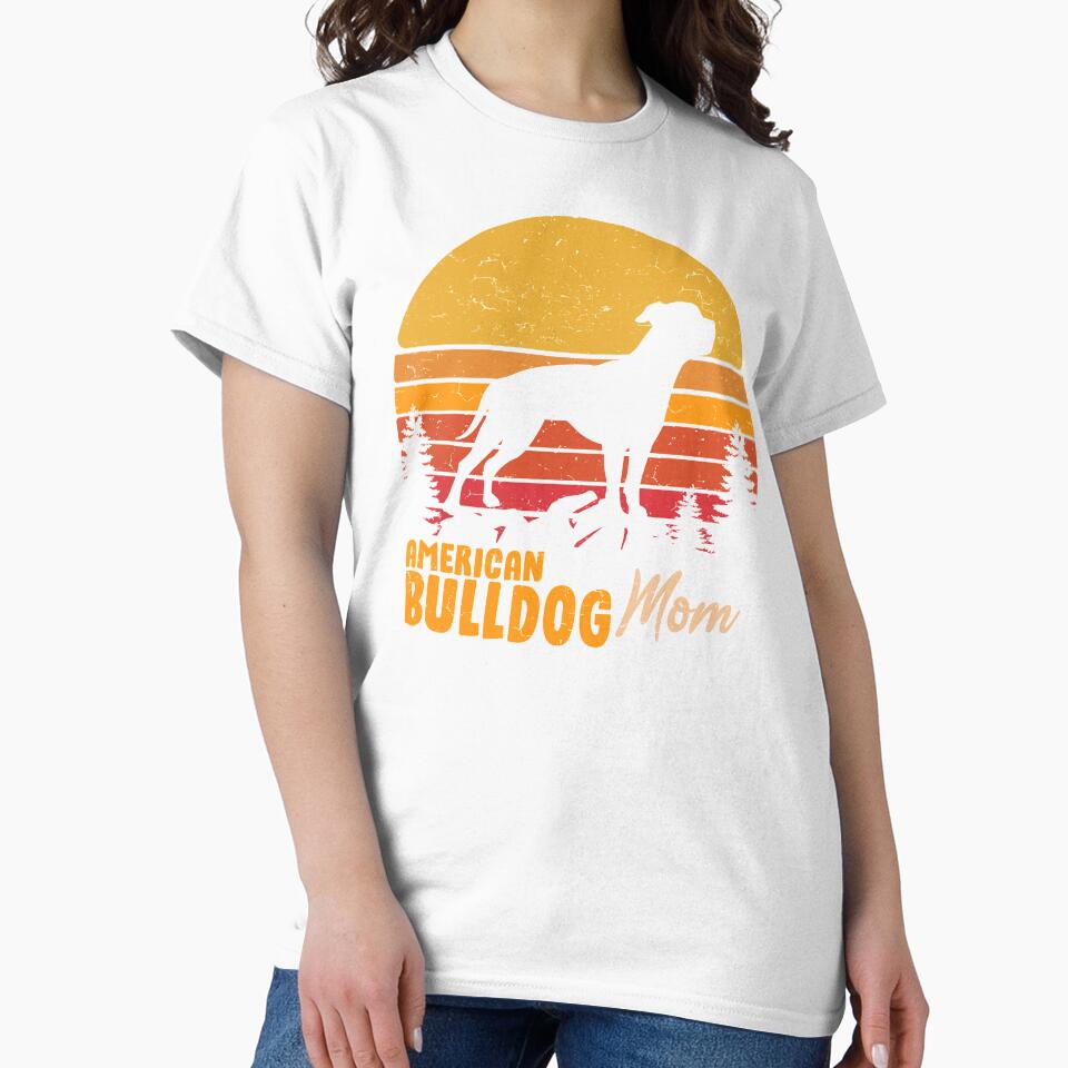 American Bulldog Dog Mom Vintage Retro by rafaeltto