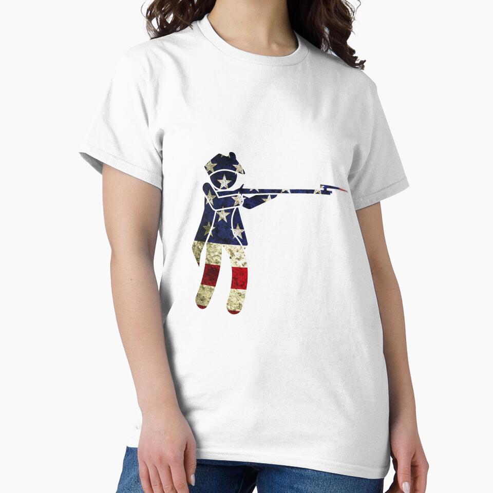 Vintage American Soldier Flag With Gun by Stickman--