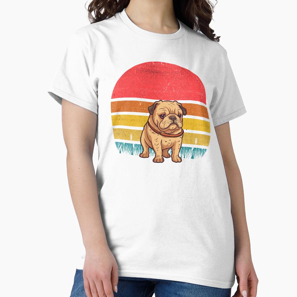American Bulldog Vintage Retro Sunset by rafaeltto