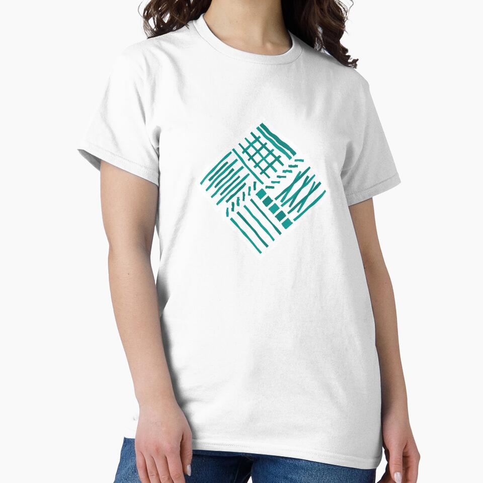 Hand-drawn Crossing Lines Pattern – Teal by RoguePatterns