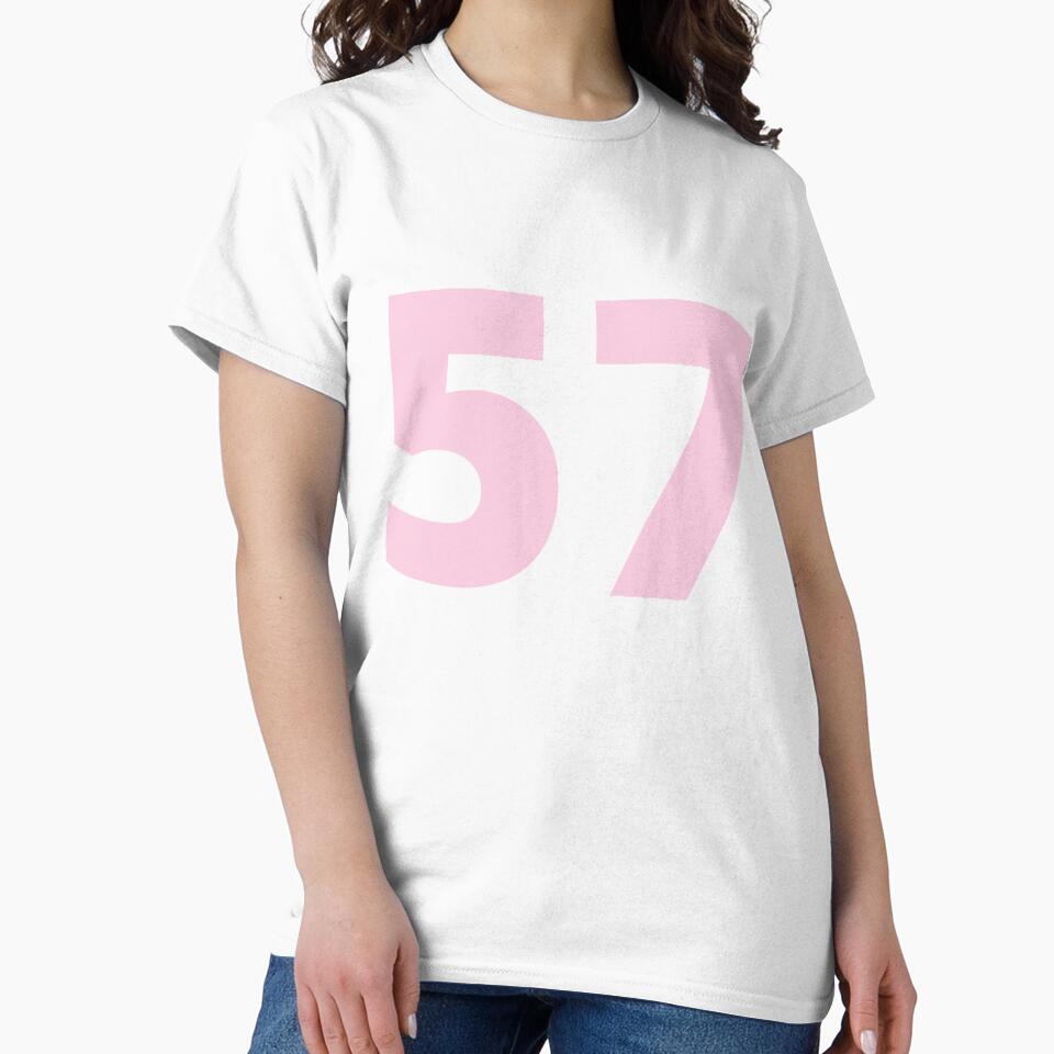 Number 57 T-Shirt – Sports Jersey Style Tee, Birthday or Team Number Shirt by MintCreativeSH
