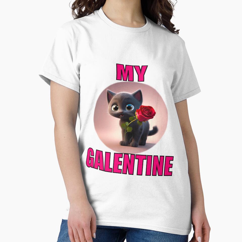 Soft black Super Cute kitten on Galentines day and Galentines party, gift idea for Galentines day by sailorsam1805