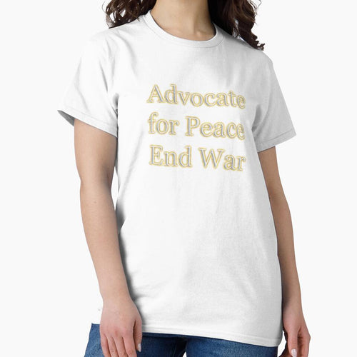 Advocate for Peace End War (White Angelic halo Text) by Swabcraft