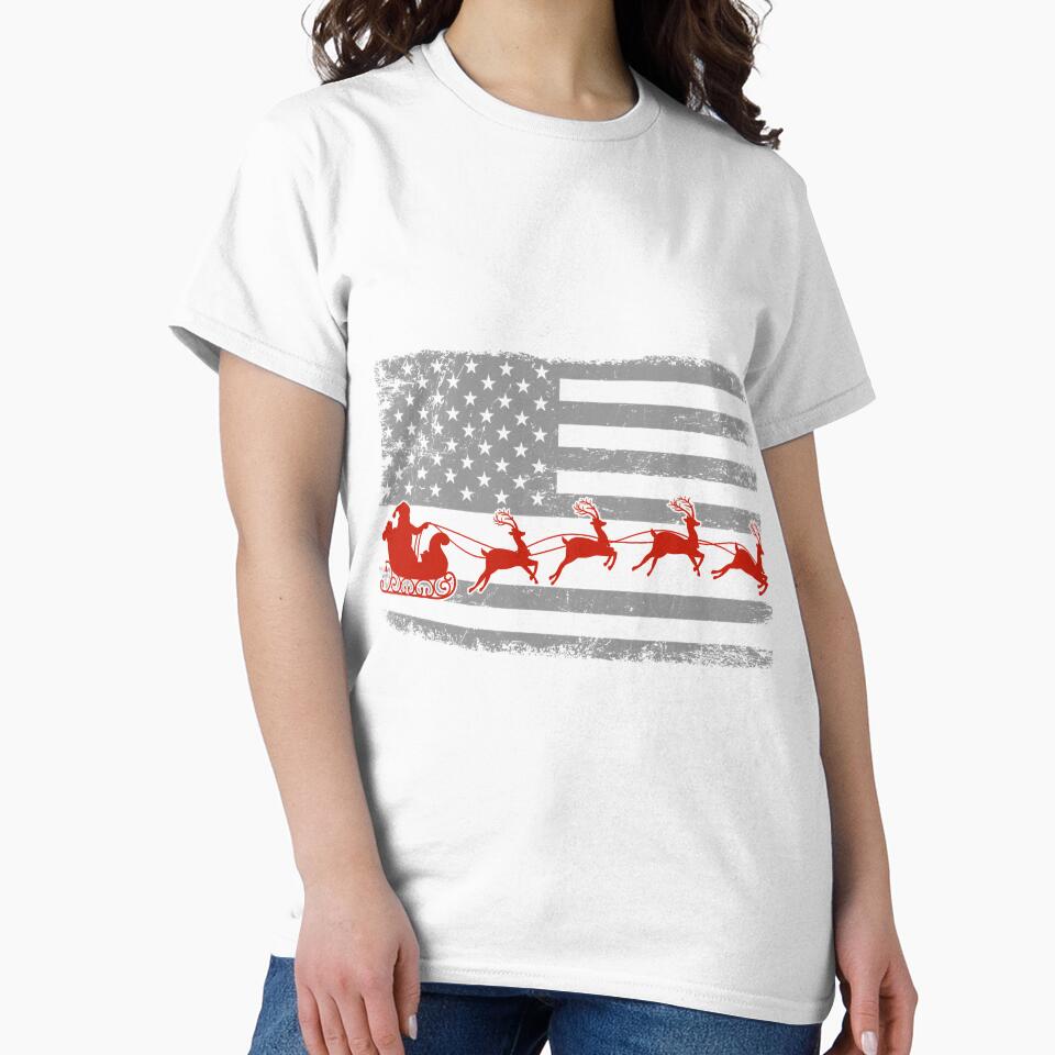 Vintage American Flag Santa Christmas by YesterDayCheck