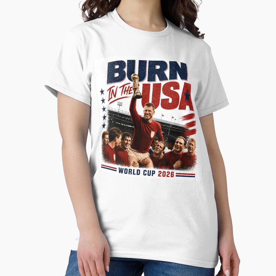 Burn In The USA - World Cup 2026 England - Dan Burn WHITE by babadadoo