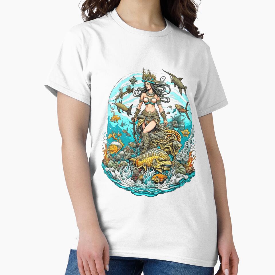 Ocean Empress among the sea creatures, fish sharks and dolphins by AnalajiaDesigns