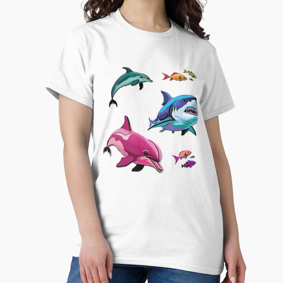 Shark Week Gang with Dolphins and Fish by sweetdreamers