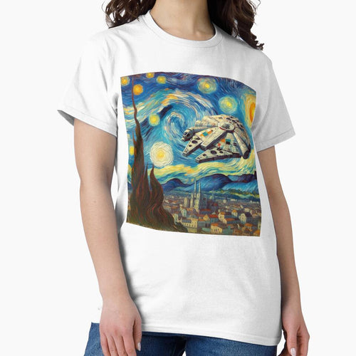 A starship in a galaxy far away, inspired by Van Gogh by ArtwaveEmporium