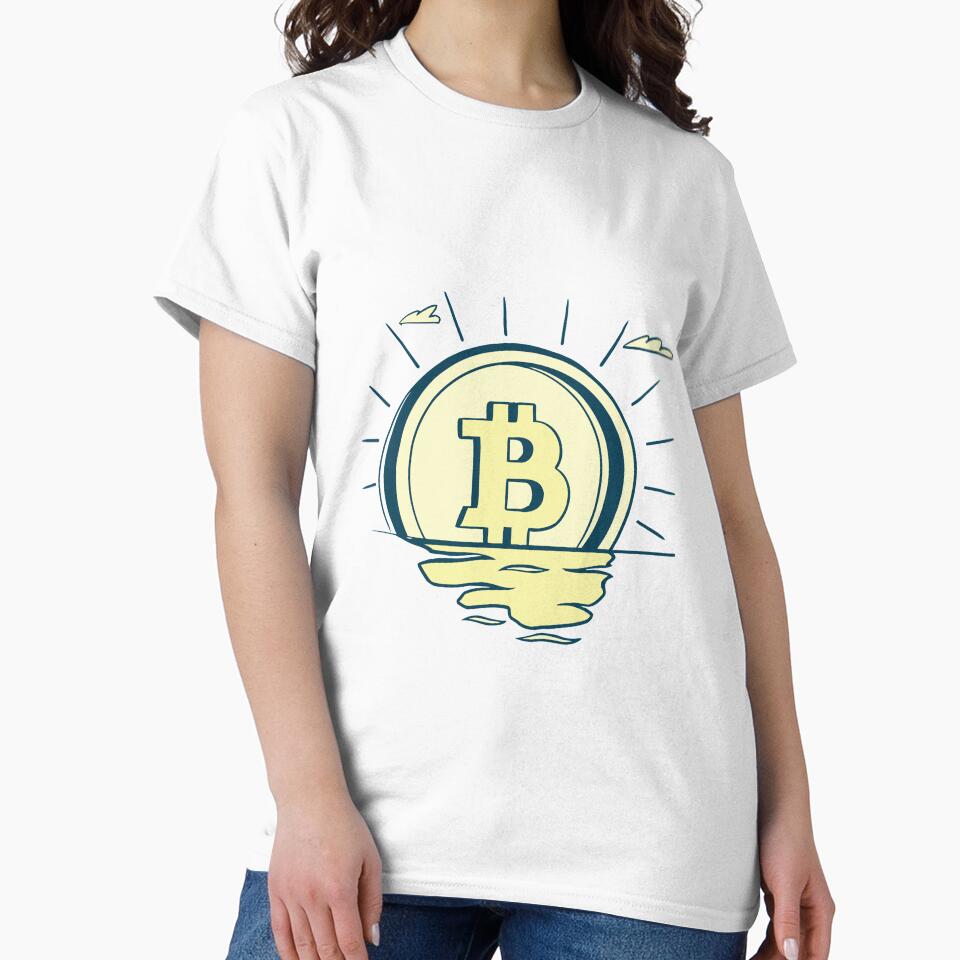 Retro bitcoin sunrise by ymd3signsshop