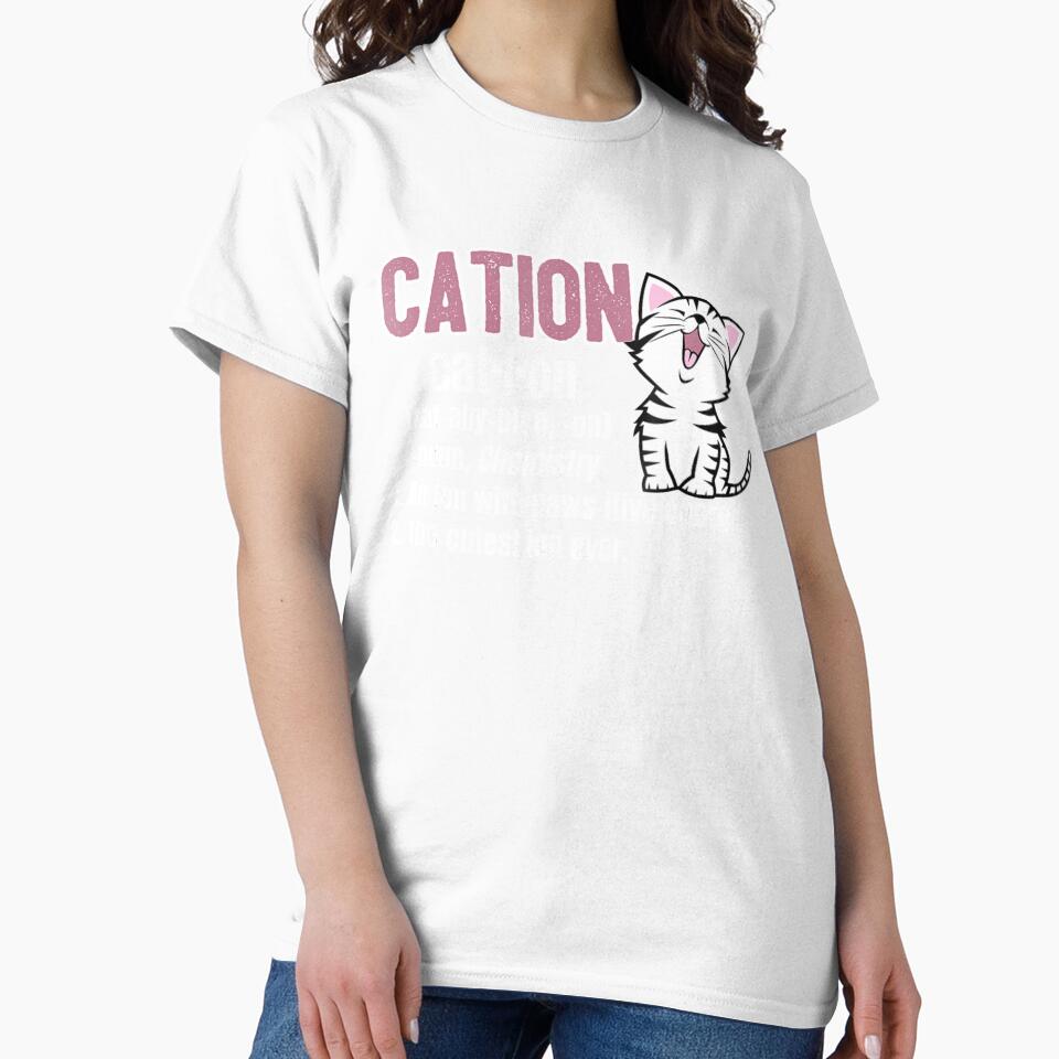 Cation Funny Cute Cat Science Chemistry Pun Tee by KendraHenke