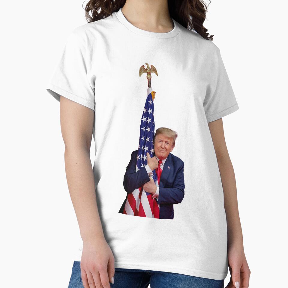 Donald Trump Hugging American Flag by AnhDoo