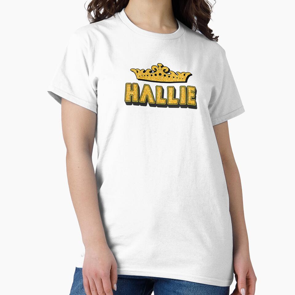 Hallie Personalized Funny Custom Name Crown Design by Watsonarts