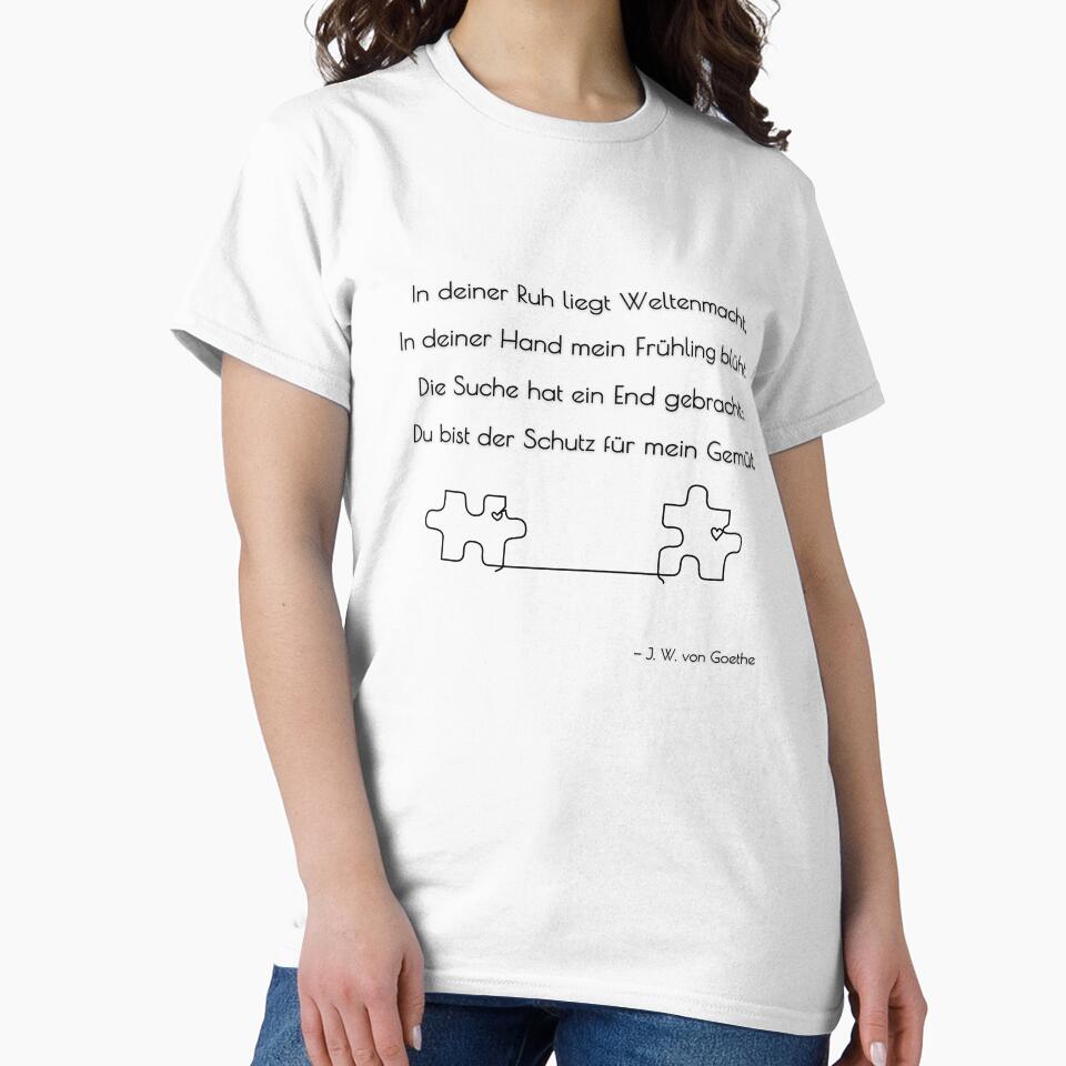 Goethe Love Poem – Millist Pink Heart Puzzle Line Art by smaragdstudio