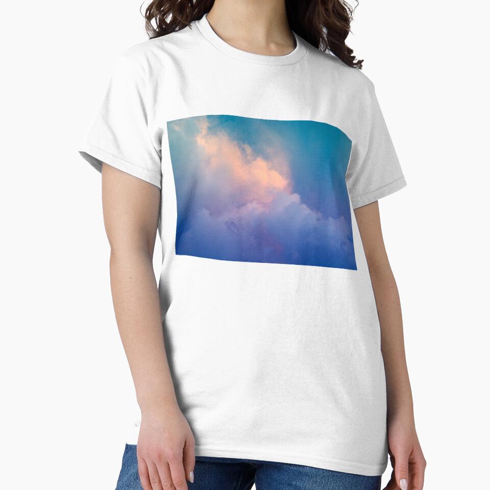 Chic Blue Color with Gradient Rainbow Cloud by jeanyun48